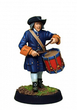 Сборная миниатюра из металла Барабанщик. Гвардия. Голландия. 1701 г (40 мм) Драбант - фото