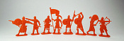 Солдатики из пластика Пешие половцы 54 мм (8 шт, красный цвет, в кор), Воины и битвы - фото