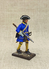 Миниатюра из олова Шведский мушкетер в походе, 54 мм, Студия Большой полк - фото