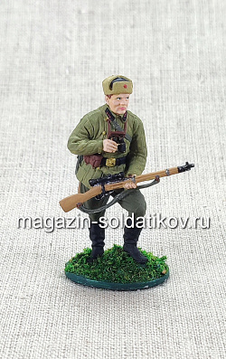 Снайпер 1047-го стрелкового полка В. Зайцев, осень 1942 г., РККА, 54 мм (QF0073) (QF0073)