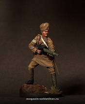 Сборная фигура из металла Сержант индийского пехотного полка с пулеметом Lewis,1916-18, 54 мм, Chronos miniatures - фото