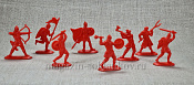 Солдатики из пластика Ледовое побоище. Русские витязи (8шт, пластик, красный) 54 мм, Воины и битвы - фото