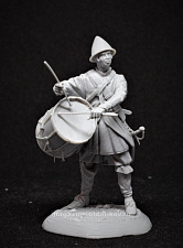 Сборная миниатюра из смолы Юный барабанщик, полки нового строя, XVII век, 54 мм, TRILOKA miniatures - фото