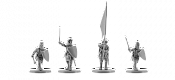 Сборная миниатюра из смолы Английские рыцари, Столетняя война, 4 фигуры, 28 мм, V&V miniatures - фото