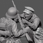 Сборная фигура из смолы Схватка сержанта РККА с солдатом Вермахта. 1941-42 г., 1:35, SOGA miniatures (SM 3012) (SM 3012)
