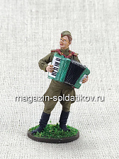 Лейтенант Красной Армии с аккордеоном, 1943-45 гг, 54 мм - фото