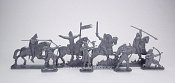 Солдатики из пластика Армии и битвы: войско Вильгельма Завоевателя (8 шт, серебристый) 52 мм, Солдатики ЛАД - фото