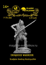 Сборная миниатюра из смолы Воин-ирокез, 75 мм, Altores studio - фото