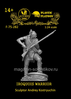 Сборная миниатюра из смолы Воин-ирокез, 75 мм, Altores studio (F-75-282) (F-75-282)