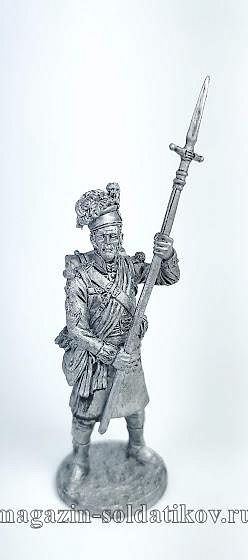 Миниатюра из олова Колор-сржнт 42-го Корол. хайлэндского плк. Великобритания, 1806-15 гг. 54 мм EK Castings