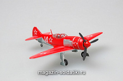 Масштабная модель в сборе и окраске Самолёт Ла-7 красный №14 1:72 Easy Model