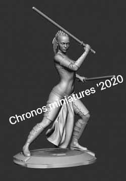 Сборная фигура из смолы Мастер мечей, 75 мм Chronos Miniatures