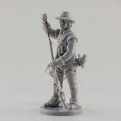 Сборная миниатюра из смолы Спешенный драгун, 28 мм, Аванпост - фото