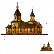 Волшебная фанера CN135 Деревянная церковь (дерево), Воины и битвы - фото