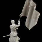 Сборная миниатюра из смолы Strelets with a flag, 16-17 th, 54 mm Medieval Forge Miniatures