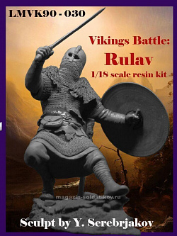 Сборная миниатюра из смолы Vikings Battle: Rulav, 90 мм, Legion Miniatures