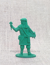 Солдатики из пластика Киевская Русь. Мирный житель. Армландский разносчик Мартин (зеленый), Воины и битвы - фото
