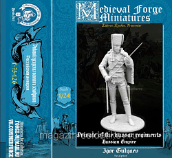 Сборная миниатюра из смолы Рядовой гусарских полков и эскадронов 75 mm (1:24) Medieval Forge Miniatures (C-75-126) (C-75-126)