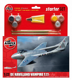 Сборная модель из пластика А Самолет D.H. VAMPIRE (1:72) Airfix (55204) (55204)