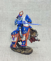 Миниатюра из олова Французский рыцарь на турнире XIII в., 54 мм, Студия Большой полк - фото