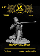 Сборная миниатюра из смолы Воин-ирокез 75 мм, Altores Studio - фото