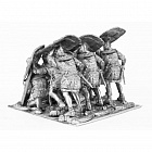 Миниатюра из олова 825 РТ Римские воины (черепаха) с мечами, 54 мм, Ратник