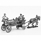 Миниатюра из олова 785 РТ Композиция с махновцами (телега-лошадь+4фигурки), 54 мм, Ратник
