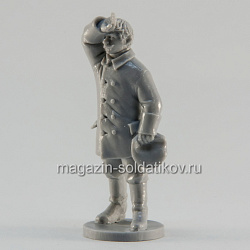 Сборная миниатюра из смолы Матрос-артиллерист утирающий пот, 28 мм, Аванпост