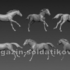 Сборная миниатюра из смолы Лошадь №2, 54 мм, Chronos miniatures