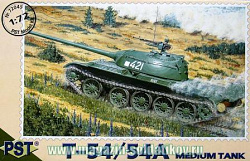 Сборная модель из пластика Средний танк T-54, 1:72, PST