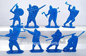 Солдатики из пластика Русская пешая дружина, 54 мм ( 8 шт, синий, в кор), Воины и битвы - фото