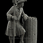 Сборная миниатюра из смолы Артиллерист, Россия нач. XVIII в. 75 мм, HIMINI