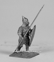 Сборная фигура из металла Идущий русский копейщик XIII в., 28 мм, Figures from Leon - фото