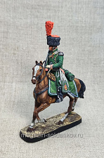 Миниатюра из олова Офицер конных егерей, Франция 1809 г., 54 мм, Студия Большой полк - фото