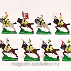 Солдатики из металла окрашенные Уланы Вислинского легиона 1808-12 гг. Набор плоских солдатиков 12 шт (100-223) (100-223)