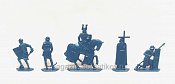 Солдатики из пластика Ледовое побоище. Тевтоны, 54 мм (4+1 шт, синий металлик), Воины и битвы - фото