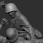 Сборная фигура из смолы Схватка красноармейца с солдатом Вермахта. 1941-42 г., 1:35, SOGA miniatures (SM 3018) (SM 3018)