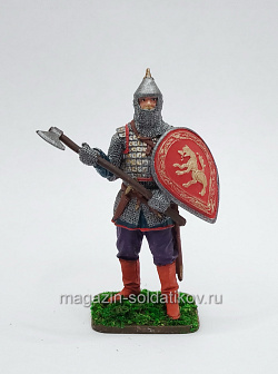 Русский воин с топором XIV в., XIII в, 54 мм, Soldanir (QF0477) (QF0477)