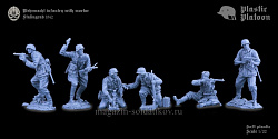 Солдатики из пластика Немецкая пехота + миномет 1:32 Plastic Platoon