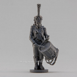 Сборная миниатюра из смолы Барабанщик роты шассёров, стоящий, Франция, 28 мм, Аванпост