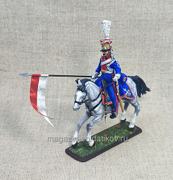 Миниатюра из олова Рядовой гвардейских польских улан, Франция, 54 мм, Студия Большой полк (ИЛ2382.12.03.54) (ИЛ2382.12.03.54)