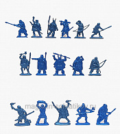 Материал - двухкомпонентный пластик Первые люди. Кроманьонцы и Неандертальцы (16 шт, синий металлик) 54 мм, Воины и битвы - фото
