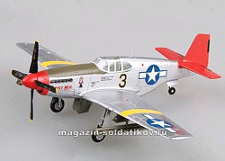 Масштабная модель в сборе и окраске Самолет P-51C Mustang Red Tails Tuskeegee, 1:72 Easy Model