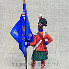 Миниатюра из олова Шотландский офицер со знаменем, 1815 г., 54 мм, Студия Большой полк (ИЛ2745.12.04.54) (ИЛ2745.12.04.54)