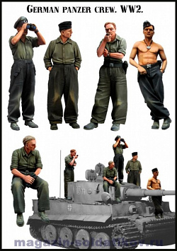 Сборные фигуры из смолы BIG SET-3 Экипаж немецкого танка (набор), 1/35 Evolution