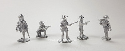 Сборные фигуры из металла Дикий Запад, набор №4 (5 фигур) 28 мм, Figures from Leon