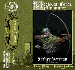 Бюст из смолы European Archer Veteran, 1:10 Medieval Forge Miniatures