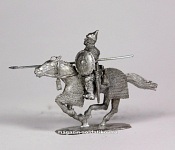 Сборная фигура из металла Атакующий конный тяжеловооруженный русский дружинник с копьем XIII в., 28 мм, Figures from Leon - фото