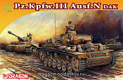 7386 Д Танк Pz.III Ausf.№ DAK (1/72) Dragon