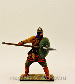 Миниатюра из олова Легковооруженный ополчениц XII-XIII вв., 54 мм, Большой полк